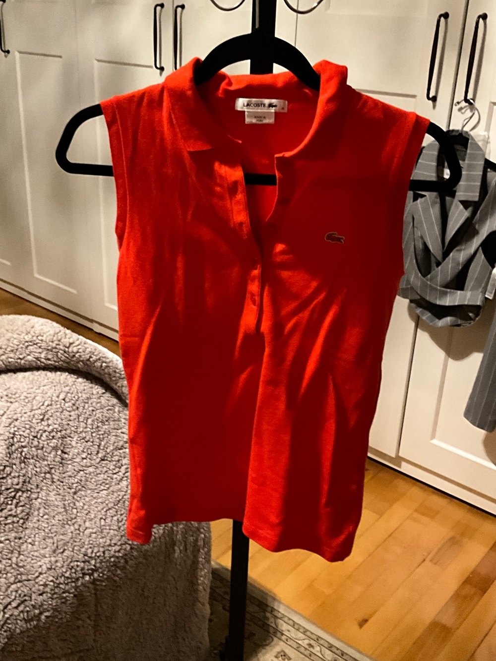 Lacoste Kids Sleeveless Polo Top in Red